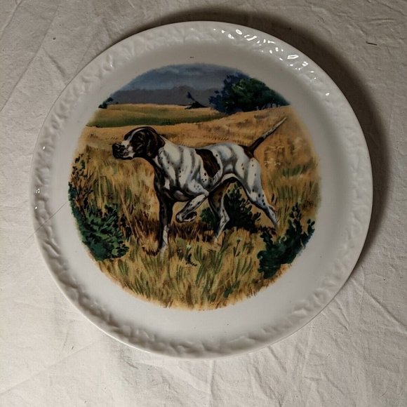 Made in Germany Decorated in Canada set of 2 Hunting dog vintage plates spaniel - Picture 3 of 11